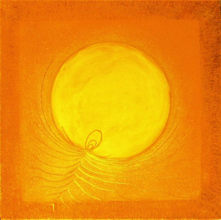 0819  L' abbraccio al mondo.  (acrilico su tela mis. cm. 100x100)